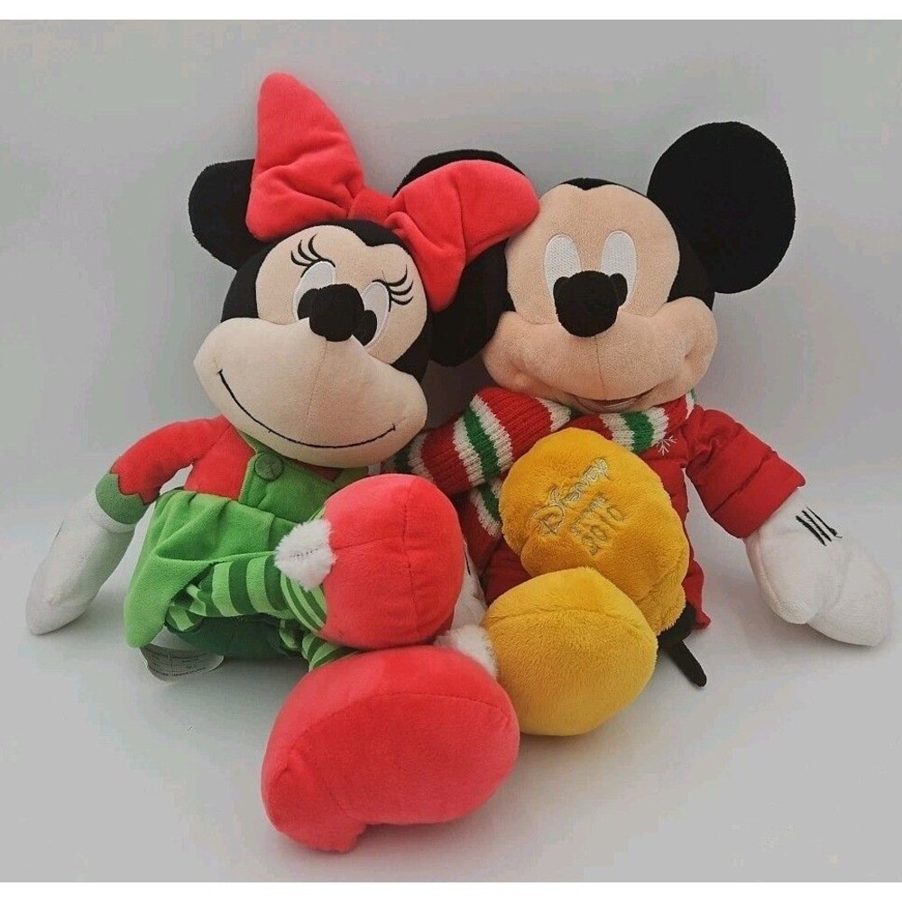 Disney Mickey and Minnie Mouse Holiday Plush 16"
